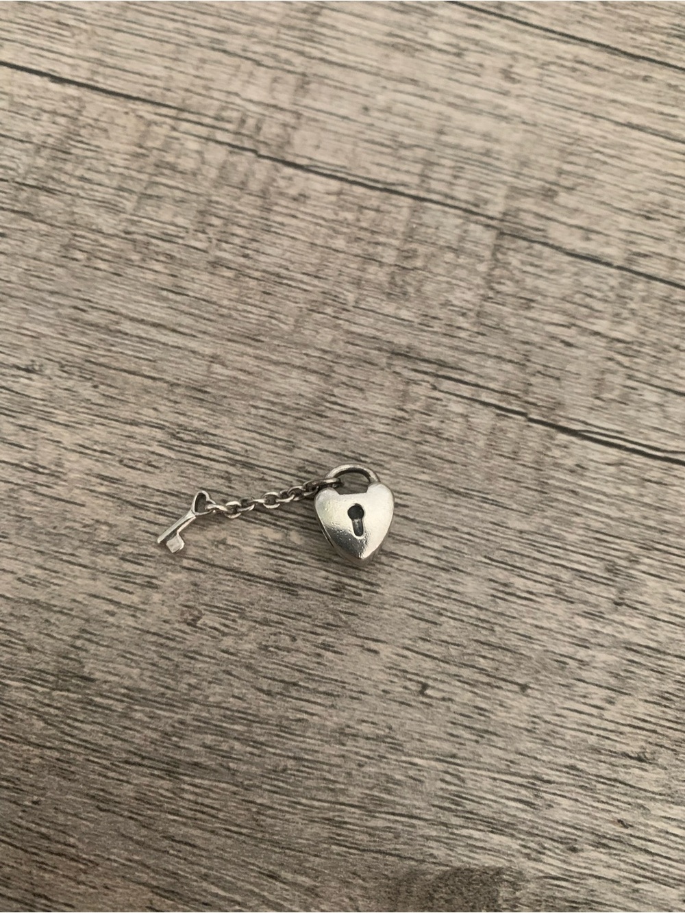 Pandora Silver Heart Lock and Key Dangle Charm